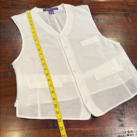Ralph Lauren Collection White Cotton Viscose Vest size 4 - Picture 10 of 12